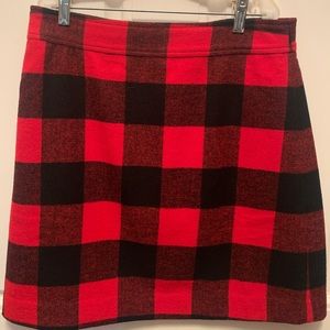 J Crew  size 8 buffalo plaid wool skirt
